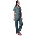 thumbnail image 3 of Moomaya Pyjamas pour Femmes Ensemble de Pyjama Imprimé en Coton Chemise de Nuit, 3 of 6
