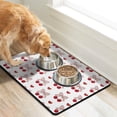 thumbnail image 2 of Dog Food Mat 16x24 Inch with Sweet Cherry Print, Durable Absorbent Waterproof Pet Feeding Mat, Non-Slip, Quick Dry, Easy Clean Mat Featuring Pink Fruit Candy Design, 2 of 4