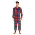 thumbnail image 3 of FORMRS Onesies Pajama for Adults Unisex Hoodie Winter Jumpsuit One Piece Sleepwear, Sizes S-2XL, Red Green Pattern, 3 of 7