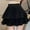 #6Black, variant on Byworldtasic Womens Solid Color Skirts Women's Mini Skirt Flowy High Waisted Ruffle Hem Short Skirts Cute Boho A-Line Layered Skater Skirt