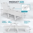 thumbnail image 2 of SUUNYN Outdoor Chaise Lounge Chair with Wheels, HDPE Rolling Patio Pool Lounger, White, 2 of 6