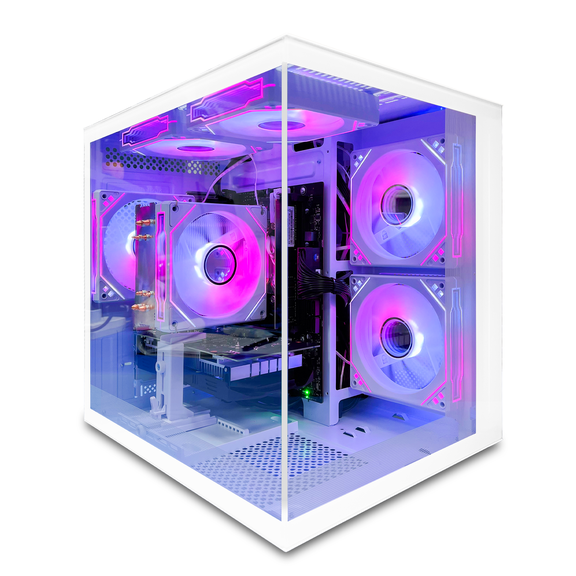 Suevery Gaming PC Desktop - Intel Core i5-12400F, NVIDIA RTX 3050 6GB, 16GB DDR4, 1TB NVMe SSD, RGB Lighting, 650W, White