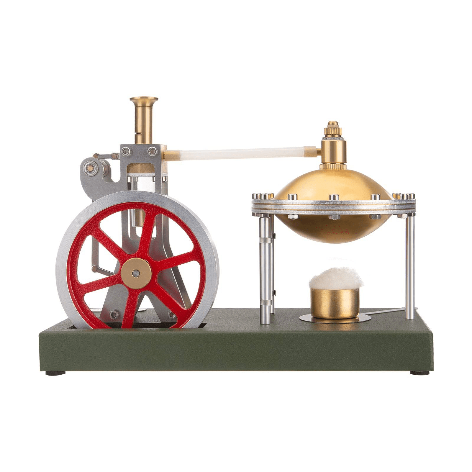 DIY Retro Steam Engine Model Kit, Vertical Steam Engine with Spherical Boiler, Metal Engine Model Kit for Adults to Build, Perfect Educational Gift for Technology Enthusiasts（with streetlight）