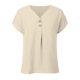 thumbnail image 5 of Blusa de manga corta con cuello en V para mujer - Camiseta informal de trabajo con pliegues en la parte delantera, 5 of 5