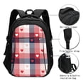 thumbnail image 3 of Daiia Heart Plaid Pattern USB Charging Backpack for Men and Women, Anti-Theft Backpack,Travel Backpack,School Backpack,College Backpack,Laptop Backpack, 3 of 7