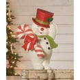thumbnail image 3 of Bethany Lowe Sammy Jolly Snowman - One Figurine 20 Inch, Paper - Top Hat Candy Cane Tj2342, 3 of 3