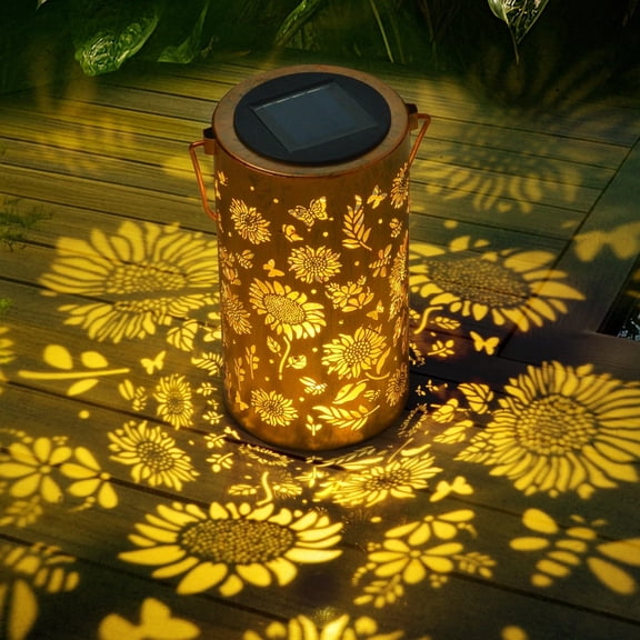 Ninonly Solar Sunflower Lanterns,Solar Hanging Lights Waterproof Garden Decor,Gifts for Mom,Grandma