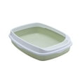 thumbnail image 3 of Caja de arena para gatos Pet Bandeja de arena 46x35x10.5cm Base extraíble resistente contra salpicaduras Verde claro jinwen Bandeja de arena para gatos, 3 of 8