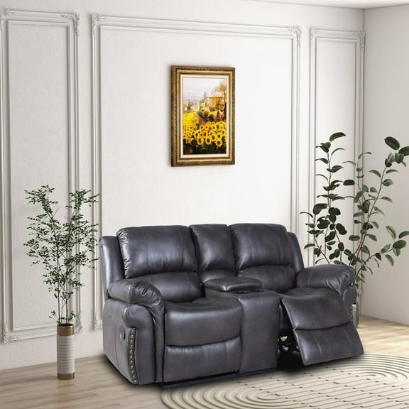 Kingway Dontiavion Faux Leather Living Room Loveseat