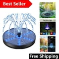 thumbnail image 1 of Solar Bird Bath Fountain with Colorful LED Lights & 8 Spraying Modes for Gardens, 1 of 5