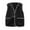 Black, variant on Fanxing Women's Fuzzy Fleece Vest Trendy Button Down Sleeveless Sherpa Jacket Stand Collar Winter Coat Outerwear with Pockets Red 3XL