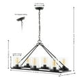thumbnail image 3 of SAFAVIEH Reagan 6-Light Modern Black Iron Chandelier, 3 of 8
