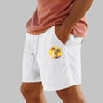 thumbnail image 2 of Pantalones Cortos para Hombre Cintura Elástica con Bolsillos Color Sólido Casual Cordón Suelto Pantalones Cortos de Ejercicio, 2 of 4