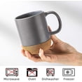 thumbnail image 4 of GrayTaza de café de cerámica de 12 onzas - Taza de viaje de café Taza de té con corcho aislado y tapa a prueba de salpicaduras Tazas de café grandes con asa para hombres, mujeres (, 4 of 5