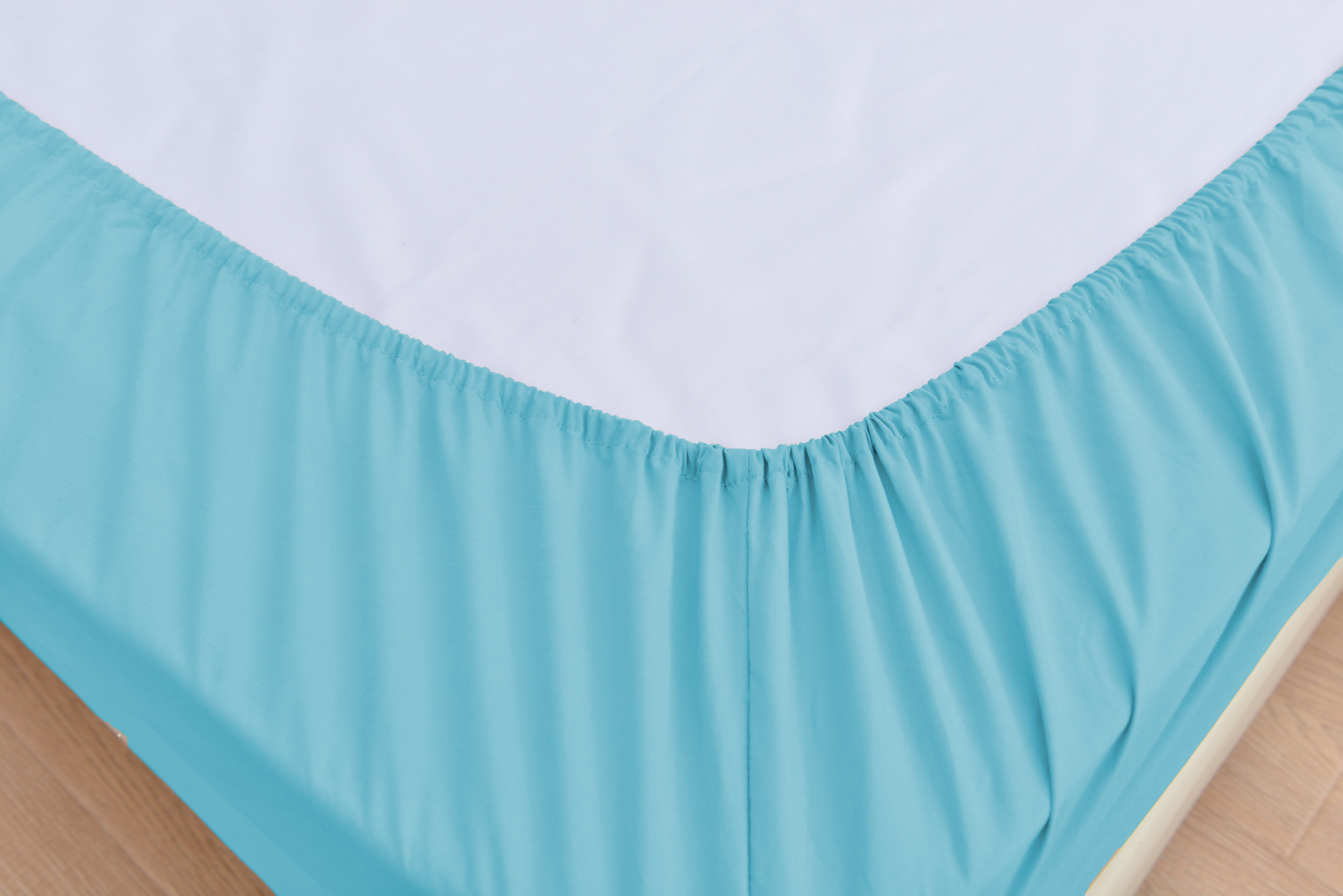 Premier 2000 Rayon Made from Bamboo Bed Sheets Set- Split King Aqua Sheets, Ultra Soft Sheets-Deep Pockets 16"-Wrinkle Resistant-5 Pieces, Split King Size, Aqua