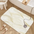 thumbnail image 3 of 1pc Wavy Gold Lines on White Absorbent Non-Slip Bathroom Thickened Flannel Rug Decor,Soft,Quick Drying,Suitable For Indoor/outdoor Use,Bathrooms,Bedrooms,Kitchens,Terrace,Laundry Rooms,16"x24", 3 of 9