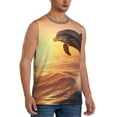 thumbnail image 2 of KLL Sunset Dancing Dolphin A Print Workout Tank Tops Gym Sleeveless Fitness Muscle Tee-Small, 2 of 7