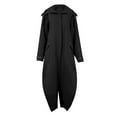 thumbnail image 4 of WTOBBY Women's Hooded Windbreaker Jacket, Mackintosh Cloth Raincoat Style, Loose Fit Casual Outerwear, Solid Color Lightweight Coat, Perfect for Spring and Fall Seasons,Black S, 4 of 5