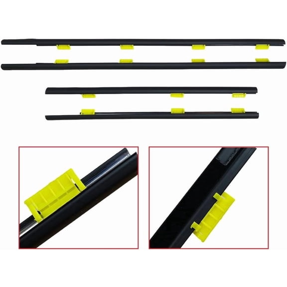 4pcs Exterior Window Weather Stripping Felt Trim Seal Replacement for Honda CR-V 2002-2006