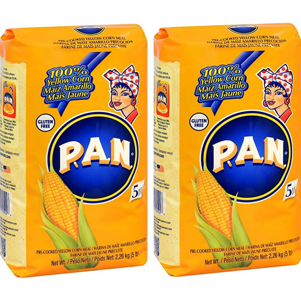 P.A.N. Precooked Yellow Corn Meal 5 LBS Pack of 2 (Harina PAN Amarilla