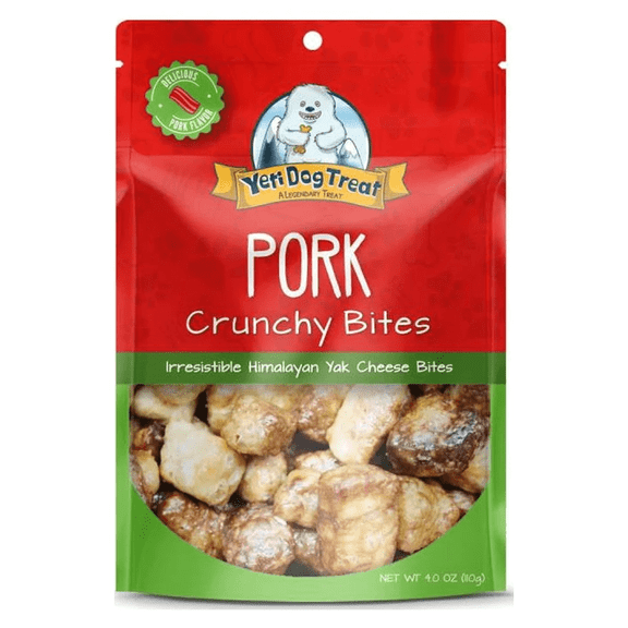 Yeti Dog Chew Pork Yak Cheese Dog Treats, Crunchy Bites, 4 oz