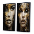 thumbnail image 3 of Designart "Sensual Glamour Woman Portrait in Black and Gold II" Fashion Woman Framed Wall Art Set Of 2 - Glam Gold Frame Gallery Set For Office Decor, 3 of 6