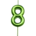 thumbnail image 1 of shiyou-Birthday Candles Numbers 2.36 inch Party Cake Topper 1 Piece (Green, Number 8), 1 of 4
