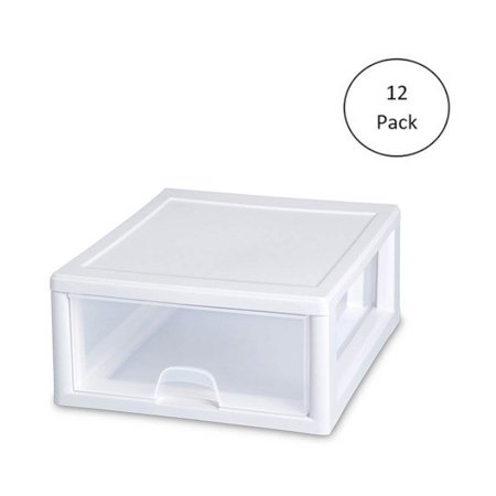 Sterilite 16 Quart Clear Plastic Stacking Storage Drawer Container