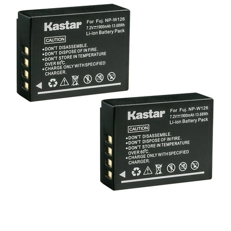 Kastar 2-Pack Battery Replacement for Fujifilm NP-W126 NP-W126s Battery BC-W126 Charger Fujifilm X100F X100V HS30EXR HS33EXR HS35EXR HS50EXR X-PRO1 X-PRO2 X-A1 X-A2 X-A3 X-A5 X-A7 X-A10 Camera