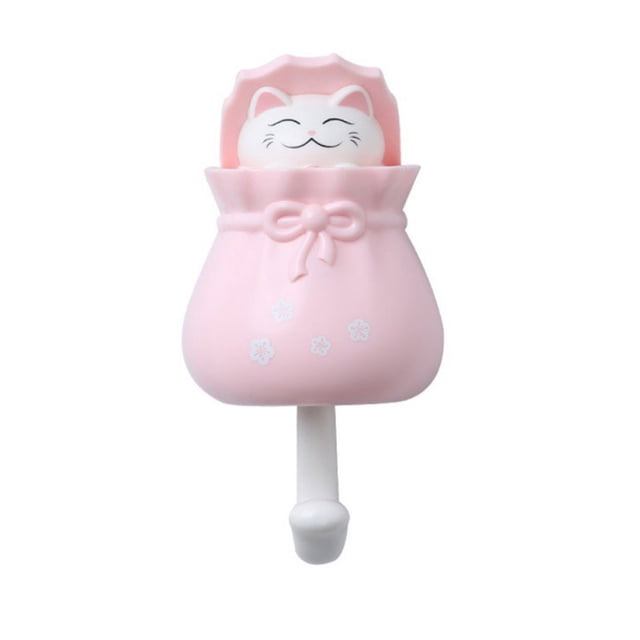Perchero Gancho Organizador HappyWare En Forma De Gato Rosa