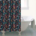 thumbnail image 4 of Dark Blue Bigfoot and Tree Pattern Shower Curtain 36"x72" ,Bathroom Decorative Shower Curtains Set with 12 Hooks,Modern Waterproof Washable Shower Curtain, 4 of 6