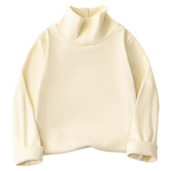 Qingpeng Toddler Girls Boys Basic Solid Color Turtleneck T-Shirt Kid Long Sleeve Pullover Blouse Top