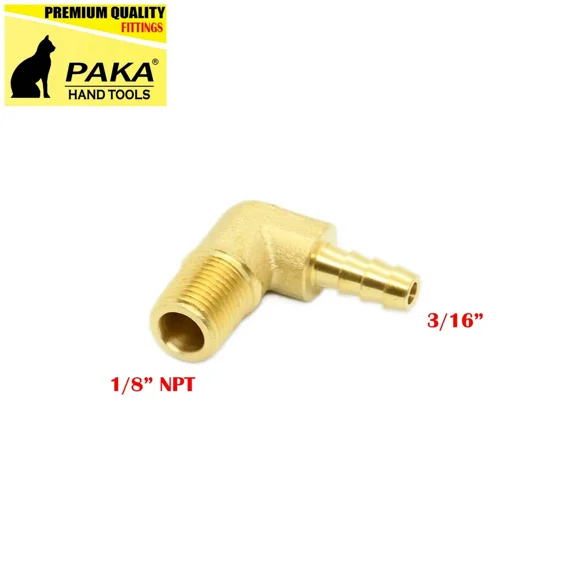 5Pc 3/16" Hose Barb Elbow X1/8 Male Npt Brass Pipe Fitting Thread Gas Fuel Water