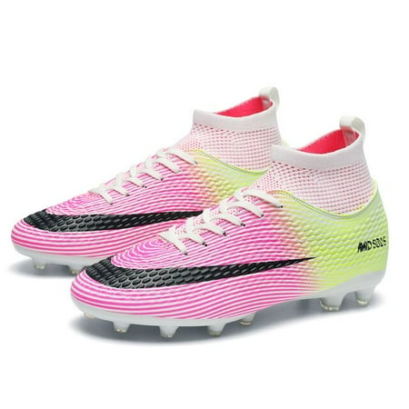 

Competition High Top Artificial Grass Men AG TF Soccer Boots Unisex Long Spikes Hard Grip Cleats Football Sport Sneakers