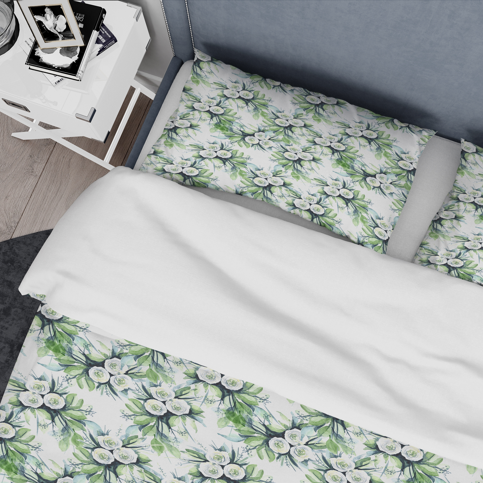 Designart 'Elegant White Roses Bridesmaid'S Bouquet' Traditional Duvet Cover Set