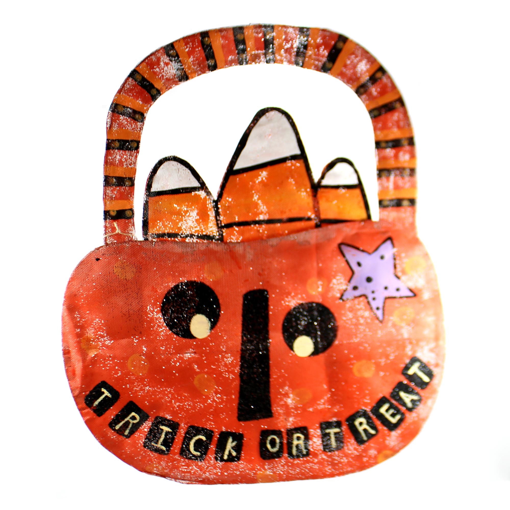 Peri Woltjer TRICK OR TREAT PUMPKIN DOOR HANGER Metal Halloween 