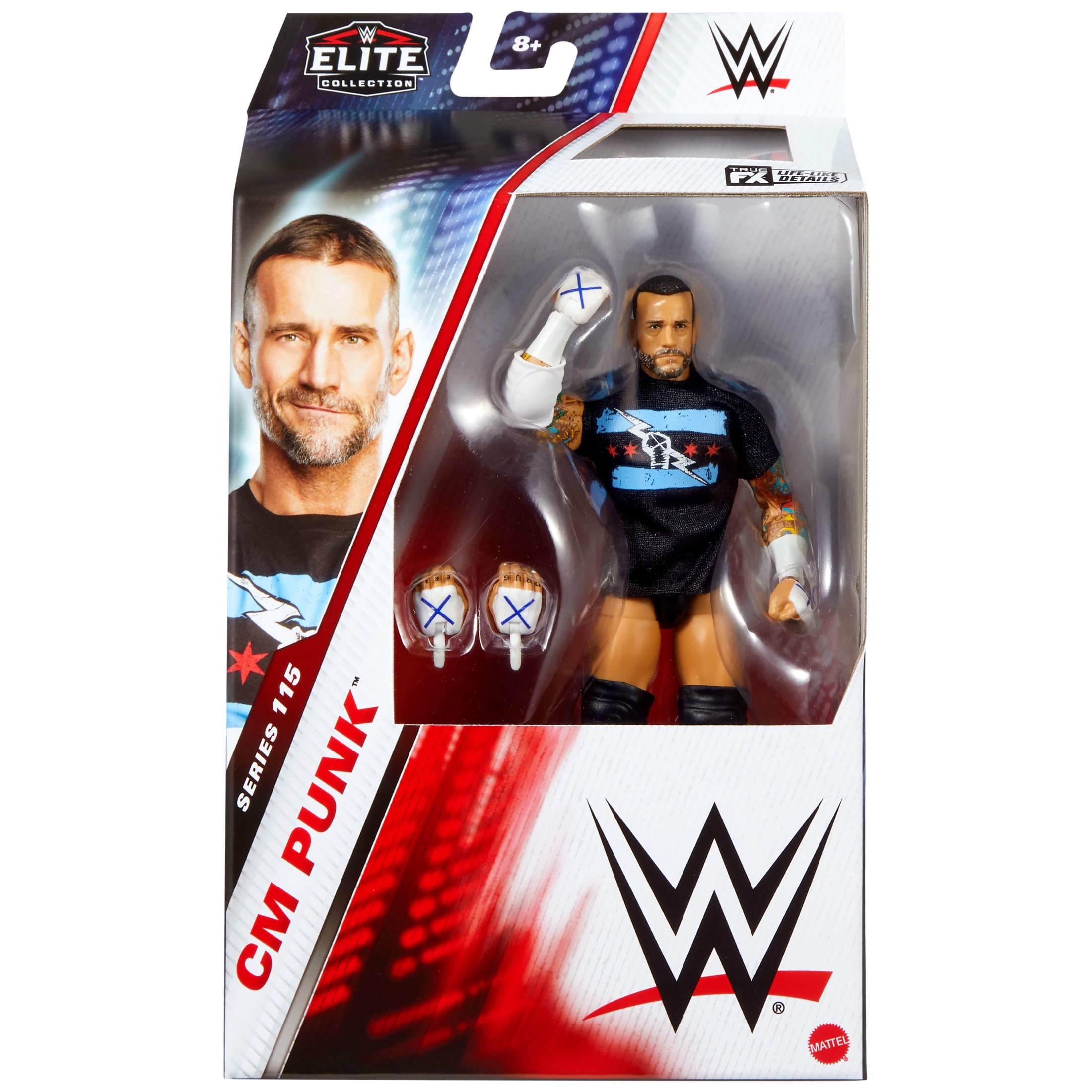 WWE Elite CM Punk Action Figure, Series #115 6-inch Collectible with Articulation & Accessories