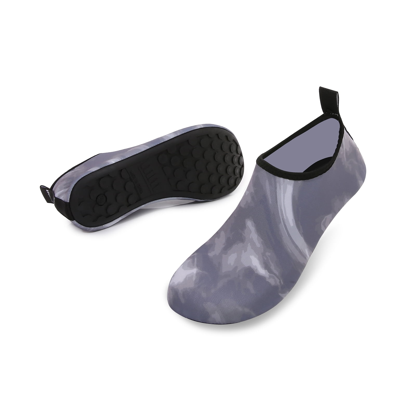 Men and Women a Slip On Barefoot Quick-Dry Beach Aqua Yoga Water Shoes (Fog/Grey, 4-5 Women)
