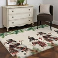 thumbnail image 4 of Vintage Snowman Area&nbsp;Rug 4x6ft Christmas Winter Green Pine Tree Linen Non-Slip&nbsp;Washable Square&nbsp;Rugs Soft Felt Indoor Floor Mat for Bedroom Kitchen Living Room Bathroom, 4 of 9