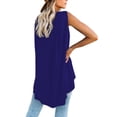 thumbnail image 4 of Hanerdun Women Crew Neck Tank Top Female Plus Size Sleeveless Pullover Vest Blue 4XL, 4 of 5
