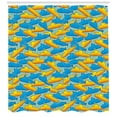 thumbnail image 3 of Ambesonne Yellow Submarine Shower Curtain, Pop Art Style, 69"Wx84"L, Yellow and Blue, 3 of 3