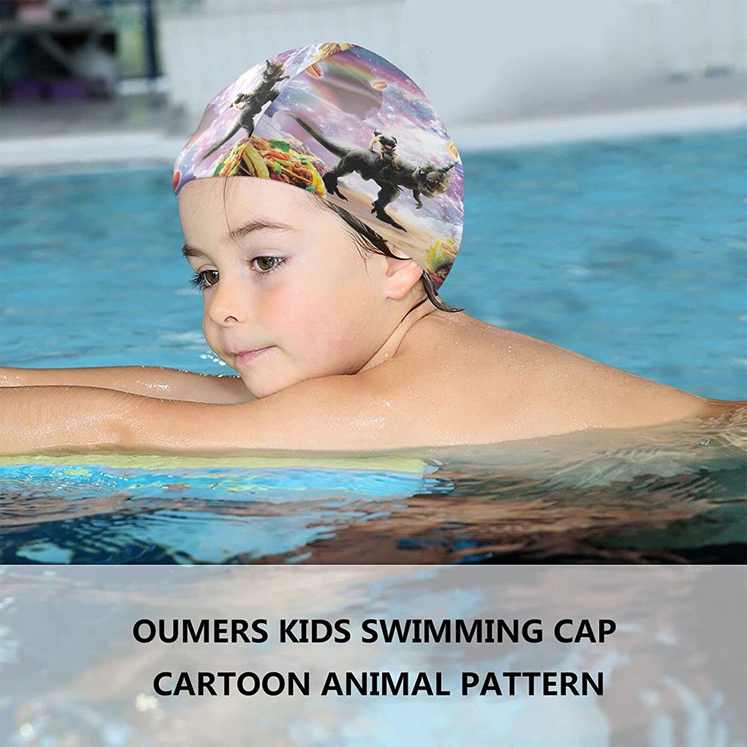 Kids Waterproof Swim Caps for Girls and 