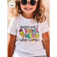 thumbnail image 1 of Toddle Girl's T-shirt, Pencil Pattern, Printed And Watch Out Kindergarten Here I Come With Letters, Soft And Versatile Round Neck, Short Sleeves, 1 of 7