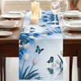 thumbnail image 3 of Table Runners 90 Inches Long Dress Scarves, Blue White Floral Farmhouse Coffee/Dining/Kitchen Table Runner for Living Room, Ombre Tulips Modern Art Spring 13x90 Inch, 3 of 9