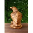 thumbnail image 2 of 8" Wooden Handmade American Eagle Statue Handcrafted Figurine Sculpture Art Hand Carved Rustic Lodge Outdoor Home Decor Us Accent, 2 of 5