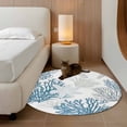 thumbnail image 3 of Starfish Coastal Large Area Rugs for Bedroom Living Room, Soft Non Slip Carpet Bedside Rug, Nautical Ocean Summer Beach Coral Round Floor Cover Kitchen Accent Rug 3' for Dining Room/Office, 3 of 9