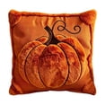 thumbnail image 2 of Dmlowu Fall Pumpkin Pillow Covers for Couch, Soft Plush Corduroy Embroidered Pillow Cases for Thanksgiving Halloween Decorations, Warm Autumn Orange, 18 x 18 inch, 2 of 6