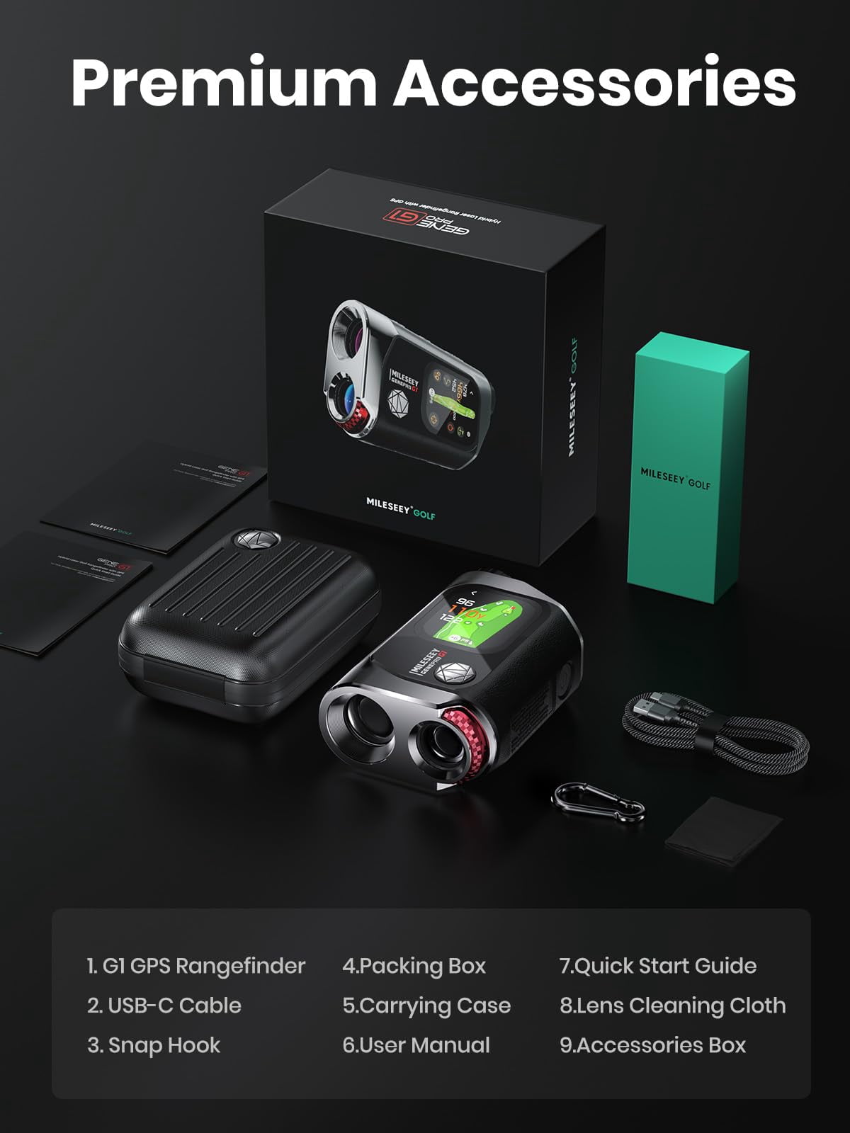 MILESEEY, GenePro G1 Touchscreen GPS Laser Rangefinder, 1300 Yards