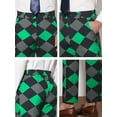 thumbnail image 6 of INSPIRE CHIC Men's Casual Geometric Printed Color Block Flat Front Dress Pants 34 Black Green, 6 of 7
