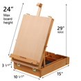 thumbnail image 2 of Caballete de sobremesa portátil de madera con caja de bocetos Falling in Art, 2 of 8